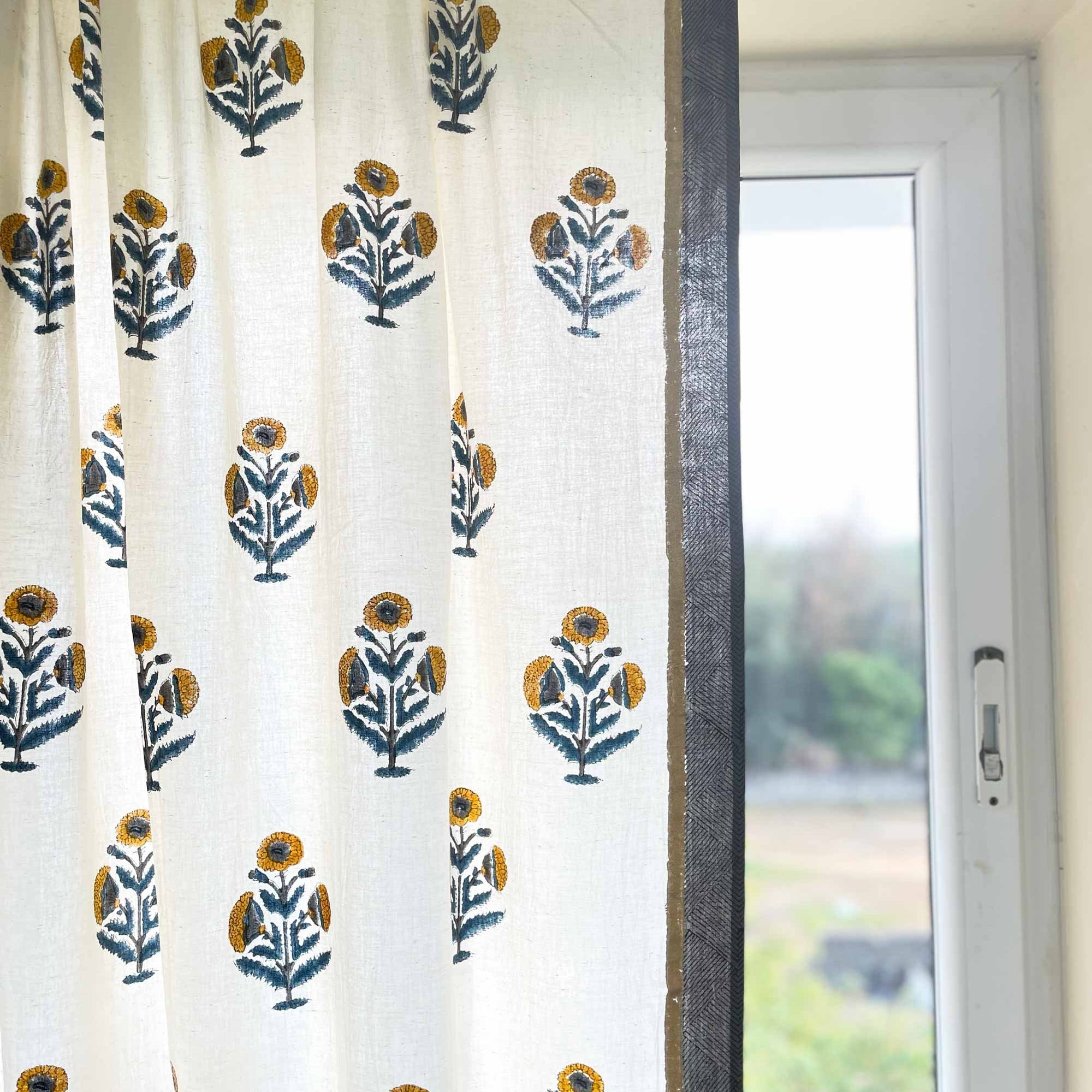 Block Printed Linen Curtains By DesiCrafts