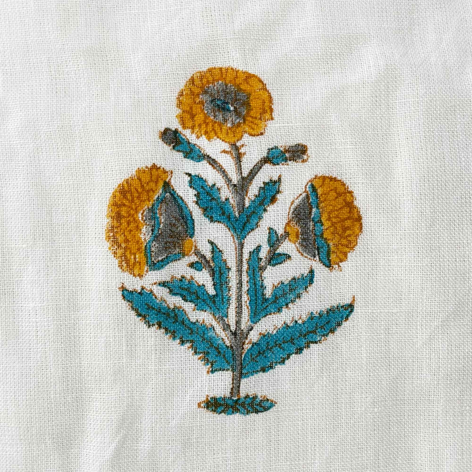 Indian Hand Block Printed Linen Designer Fabric Yardage By DesiCrafts