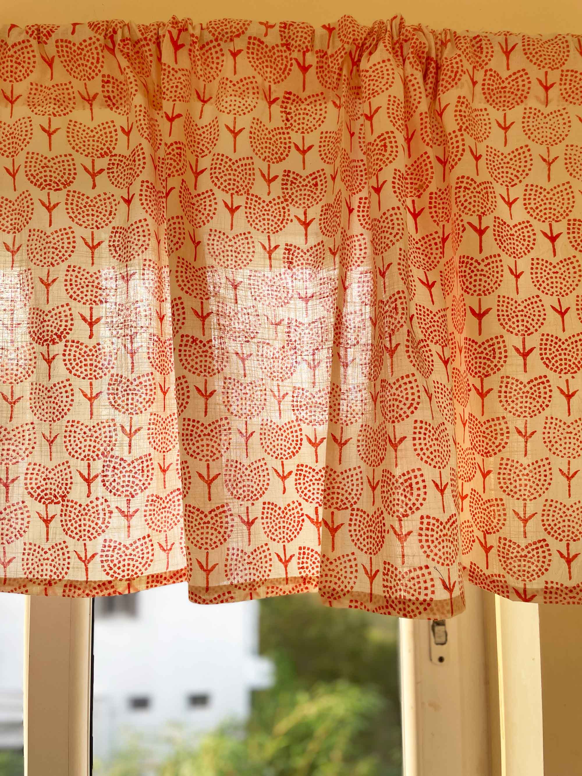 hand block printed kitchen valance