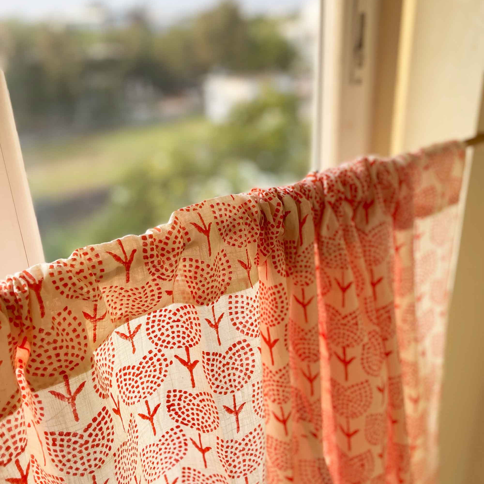 orange cafe curtains