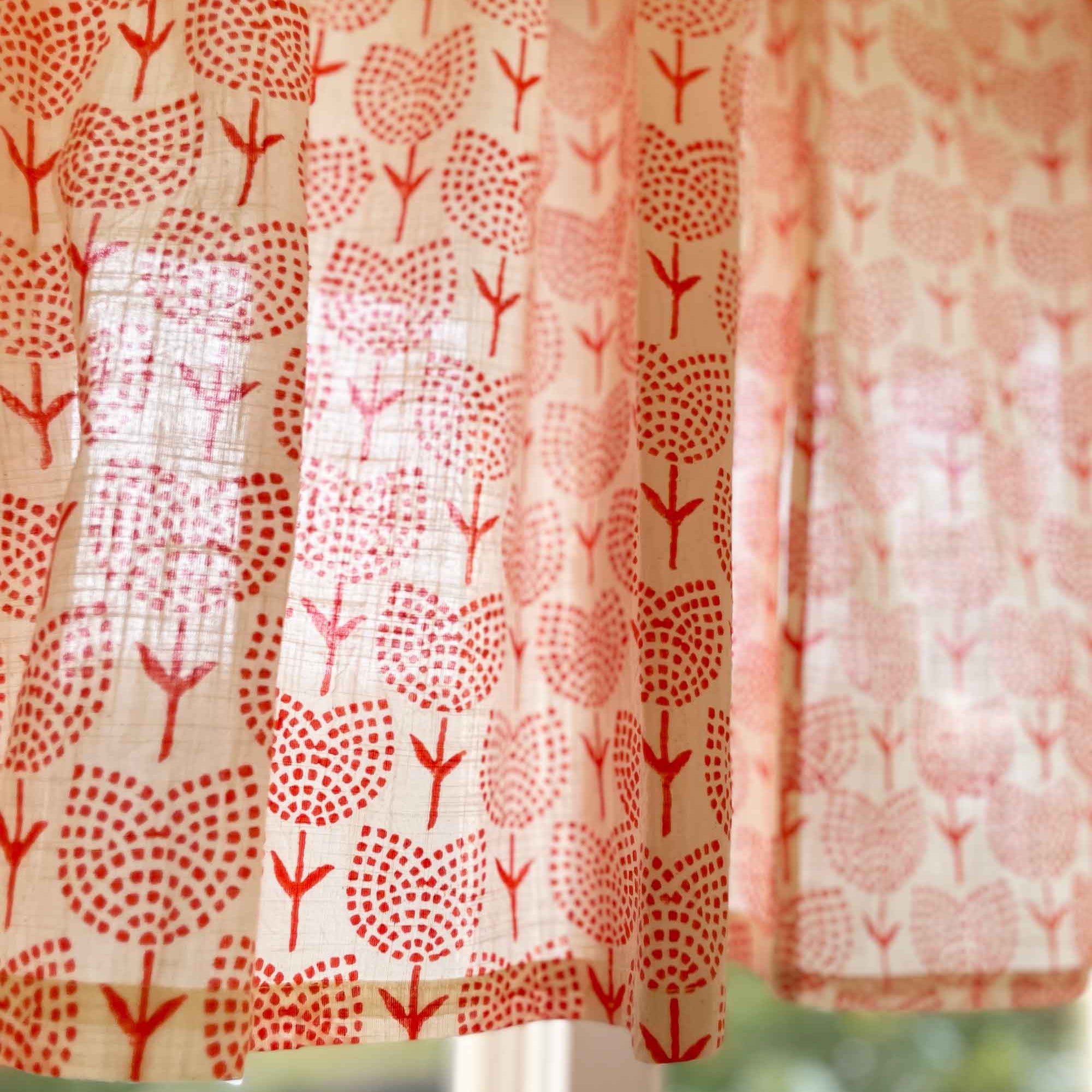 rust orange cafe curtains