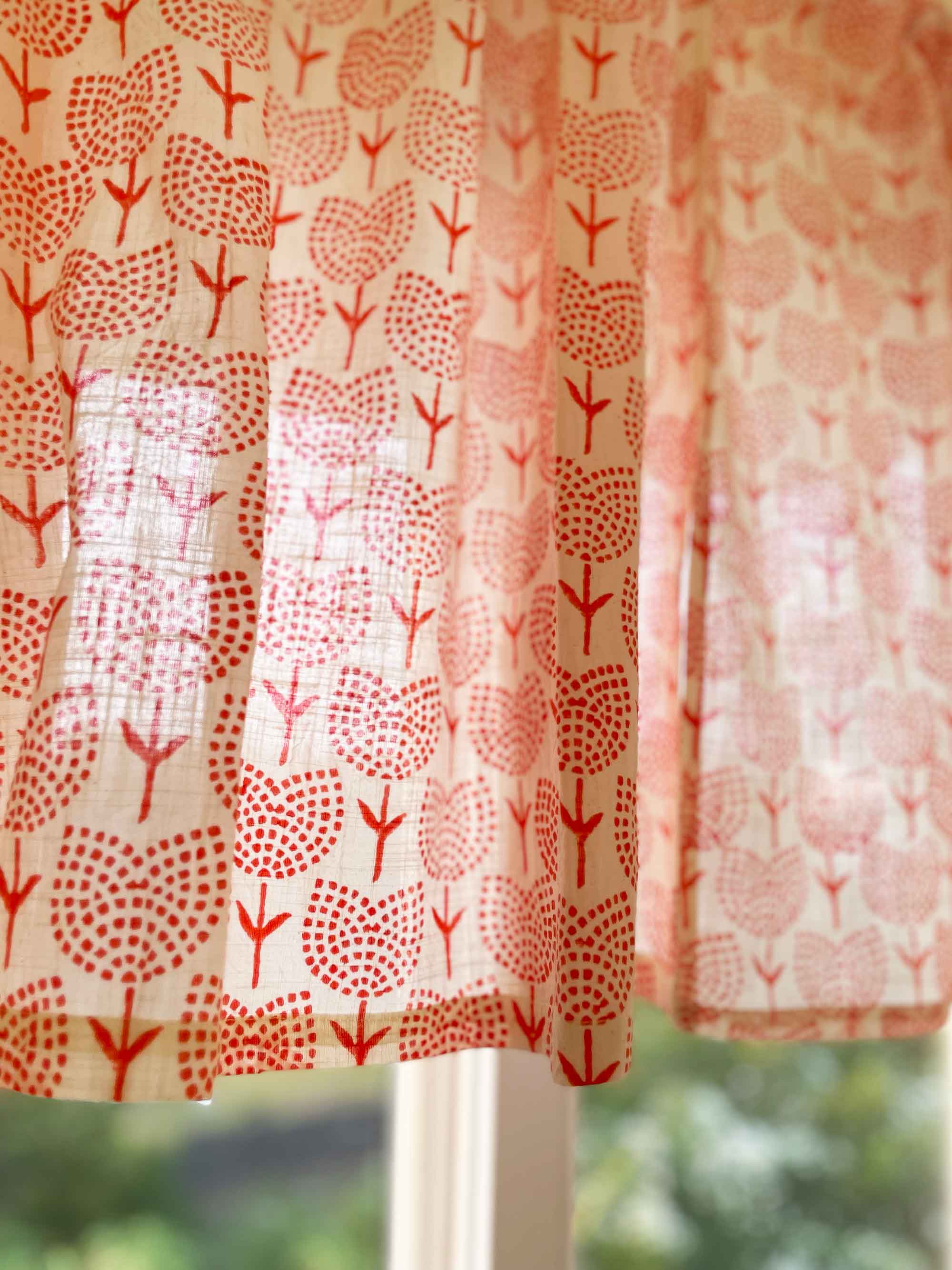 rust orange cafe curtains