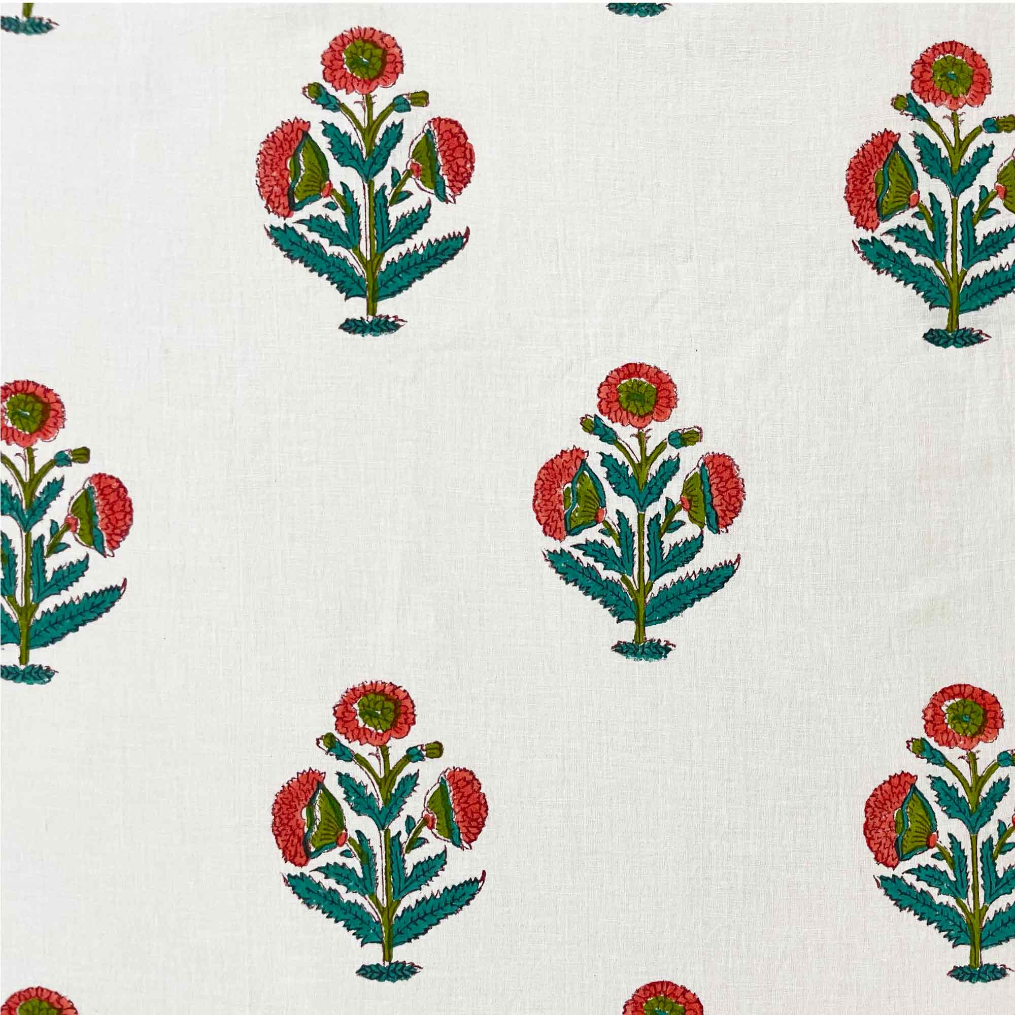Pattern of stylized floral designs on a white background