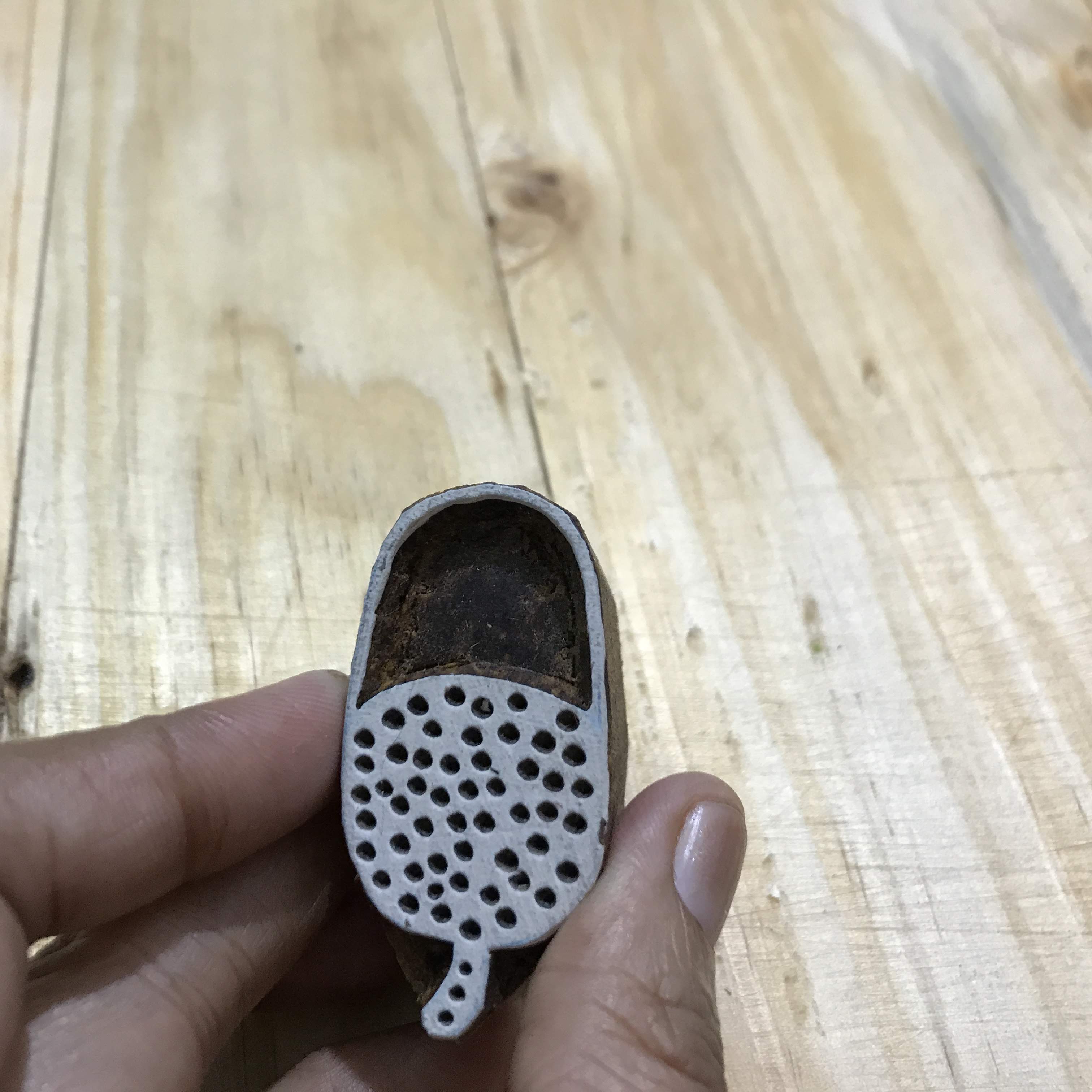 hand carved wooden stamp for textile and paper printing