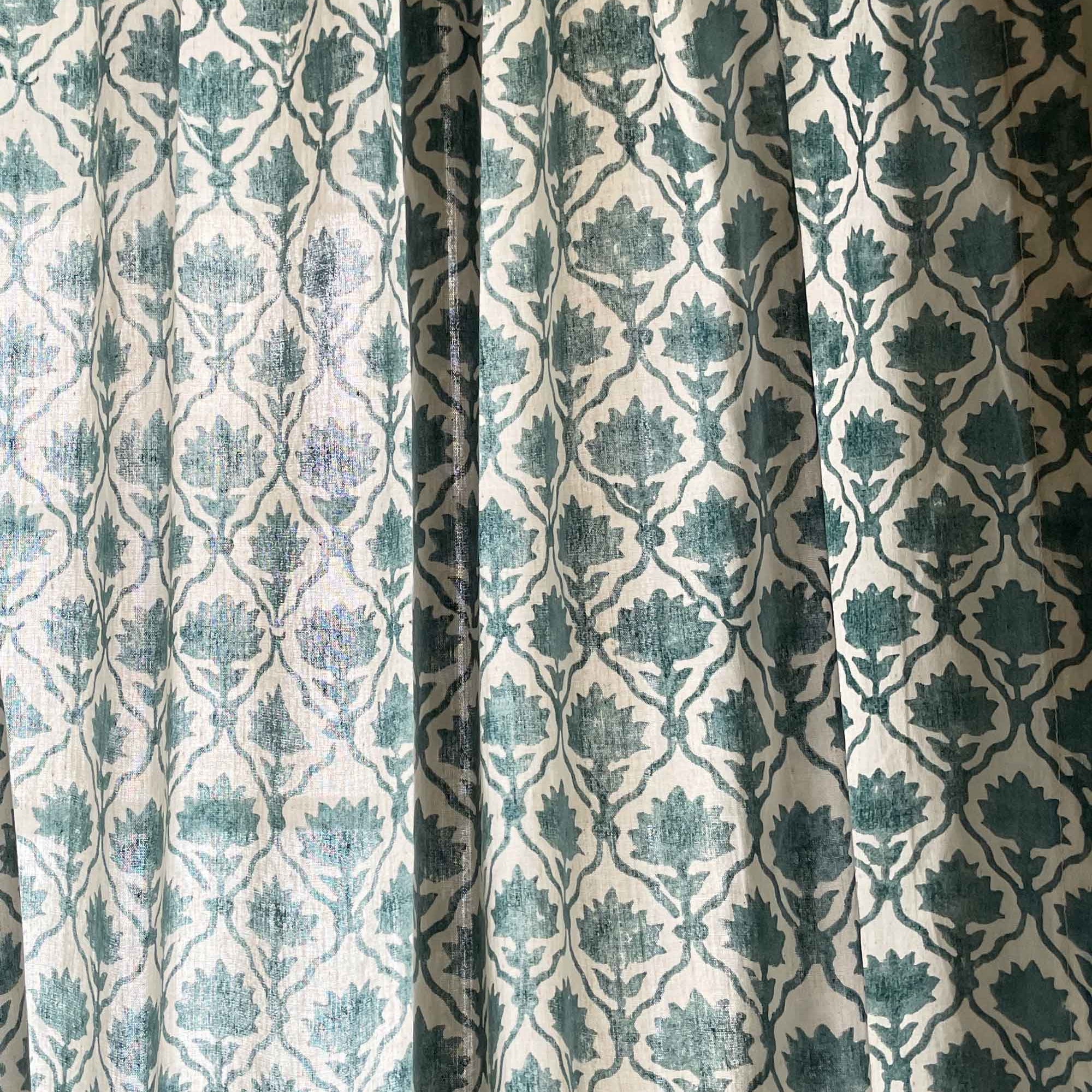 Bluish grey organic cotton curtains free shipping