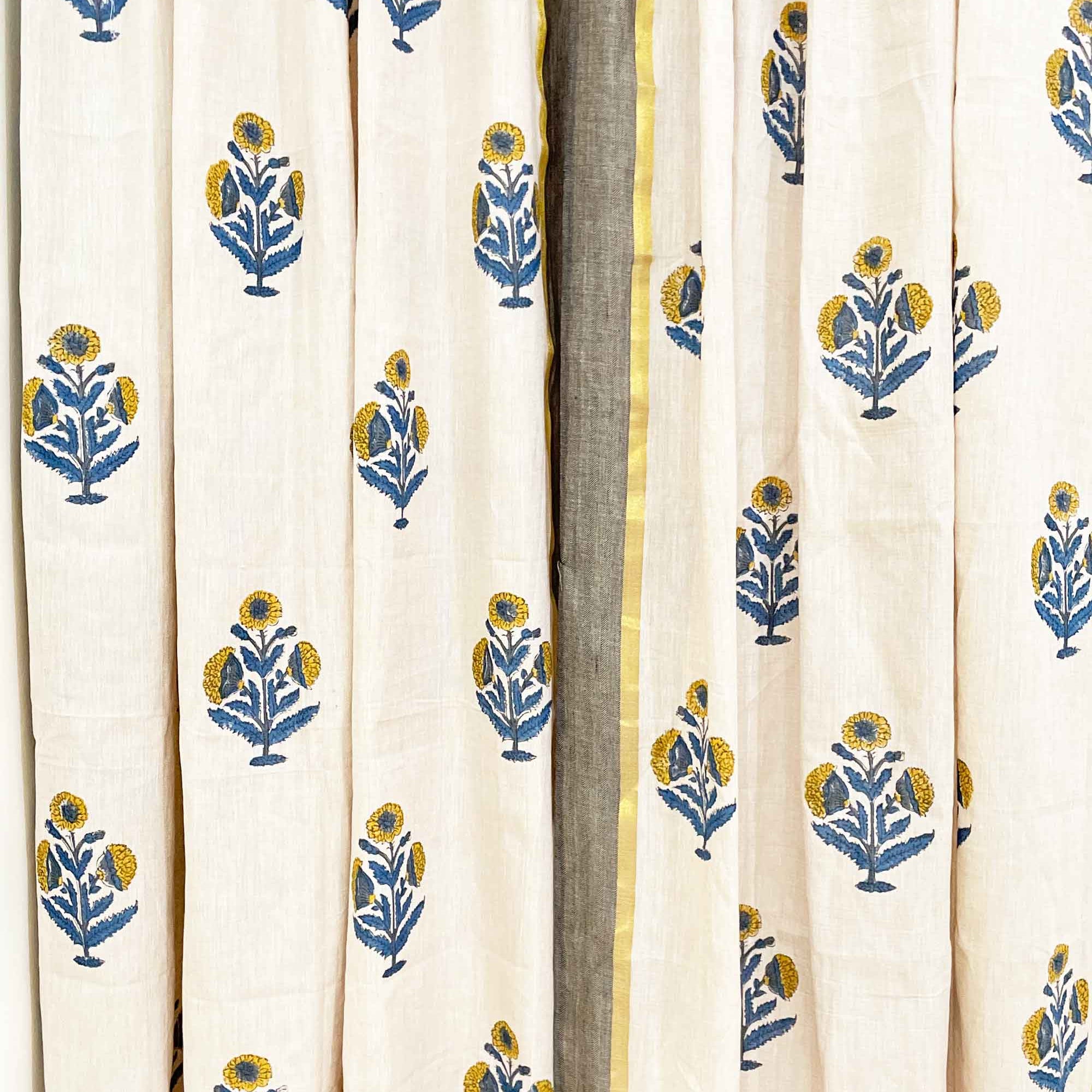 Hand Block Printed cotton curtains by DesiCrafts