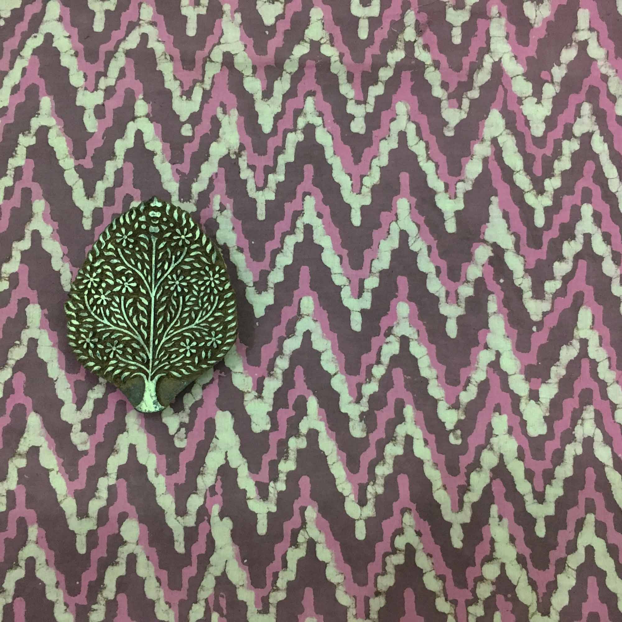 Hand block printed organic cotton fabric