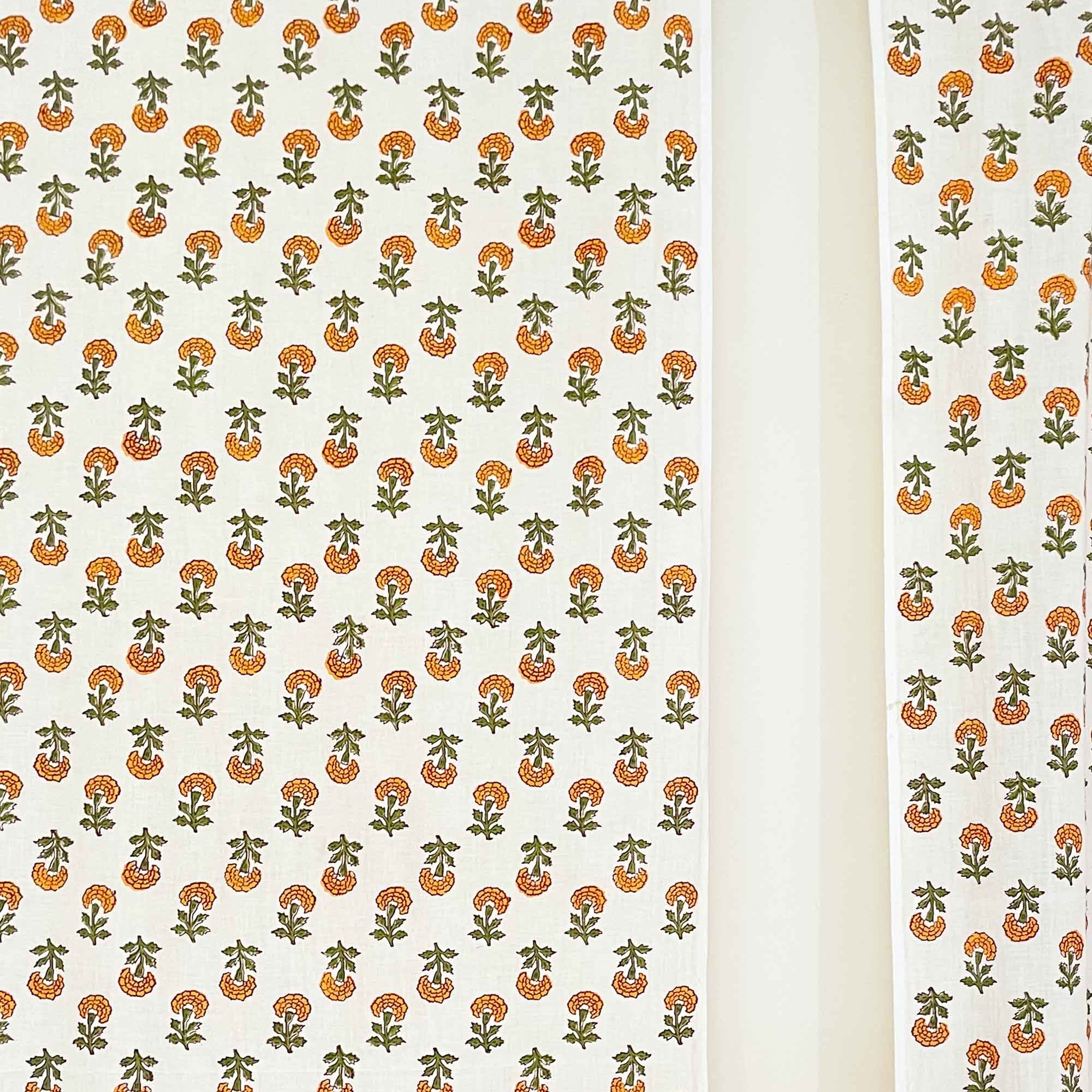 Indian cotton block print curtains