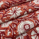 Floral patterned fabric with red and white colors