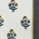 Patterned fabric with floral design on a white background