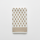 Notebook with a floral pattern and brown stripes on a white background