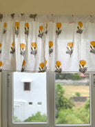 Yellow floral kitchen valance