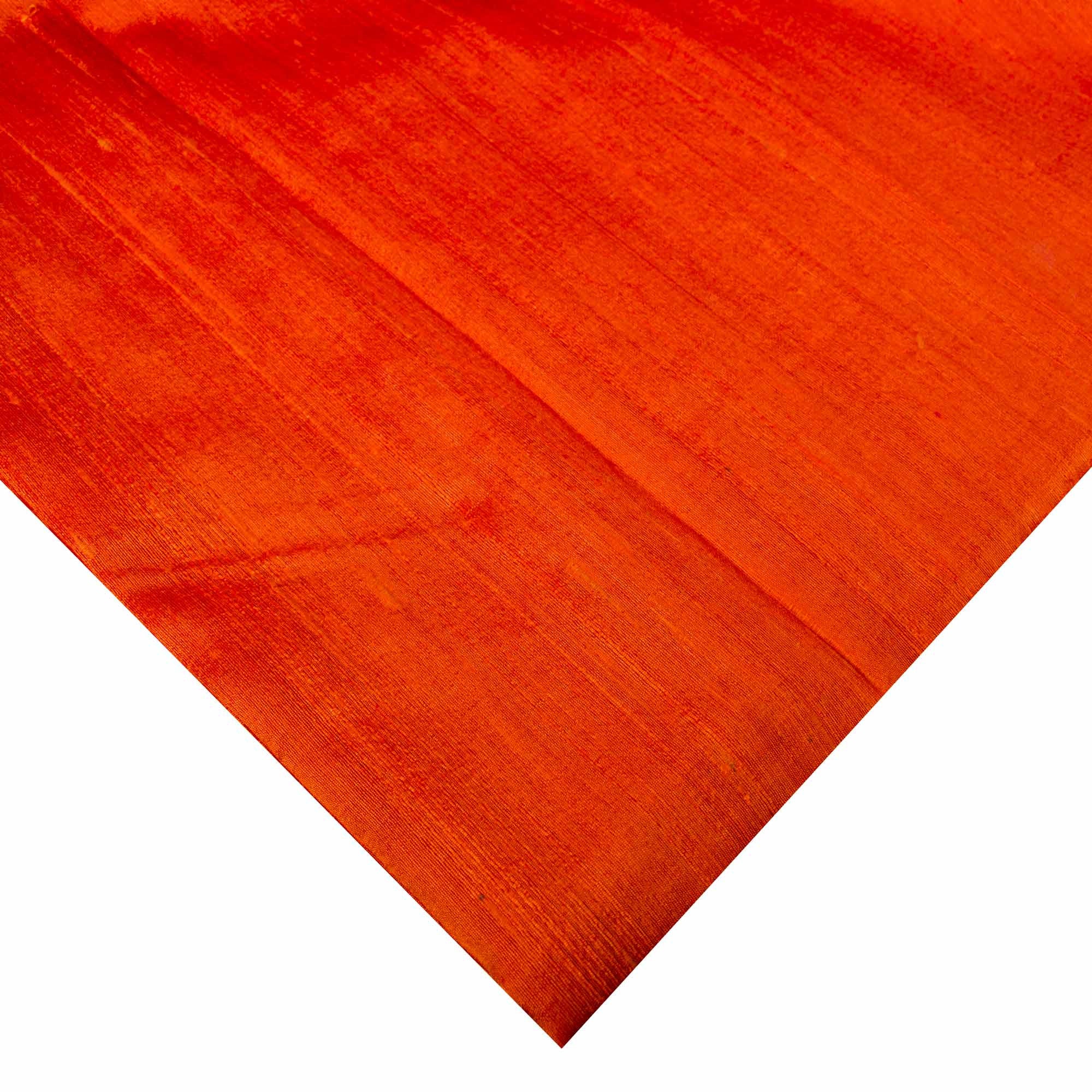 Orange pure raw silk buy online from India