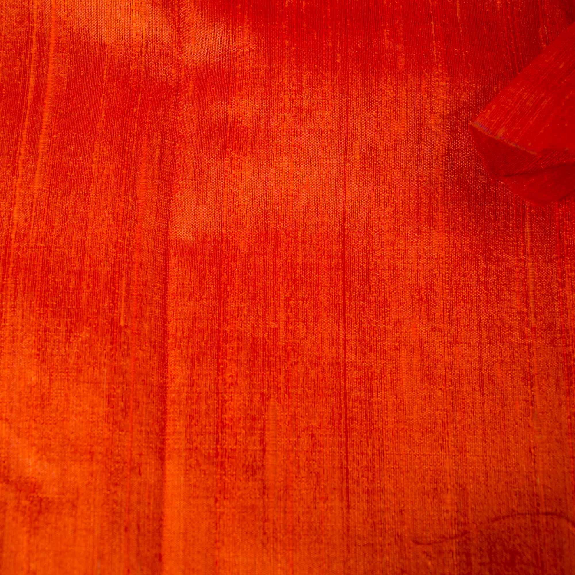 Orange pure raw silk buy online from India