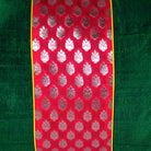 Emerald Green and Red Raw Silk Ikat Lumbar Pillow Cover Buy Online