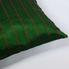 Green and Red Raw Silk Kantha Pillow Cover Buy Online From India