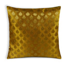 Tear Drop Mustard Olive Brocade Silk Cushion Cover