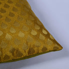 Buy Online DesiCrafts Tear Drop Mustard Olive Brocade Silk Cushion Cover