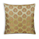 Floral Beige Gold Chanderi Pillow Cover Buy Online from DesiCrafts