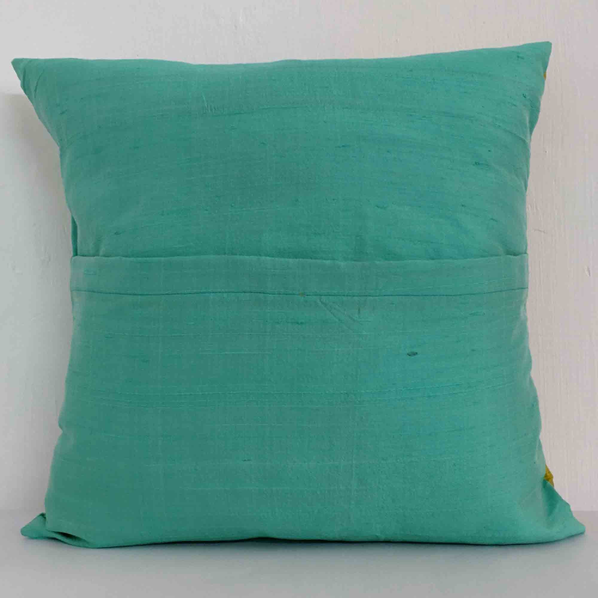 aqua and mint colorblock pillow cover buy online from india