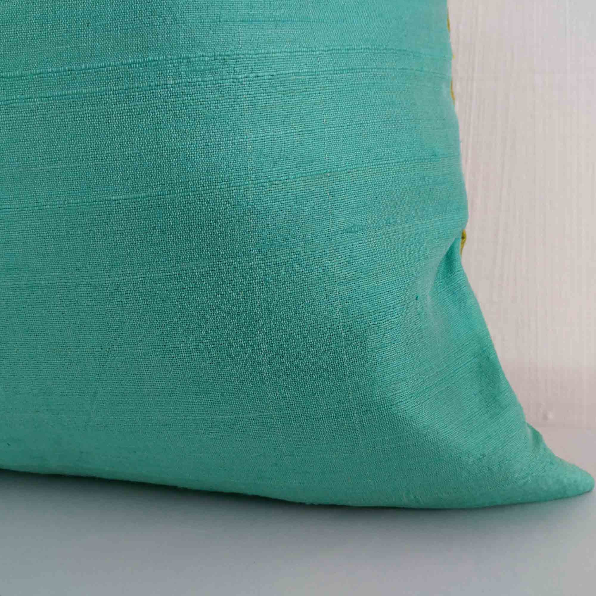 aqua and mint colorblock pillow cover buy online from india