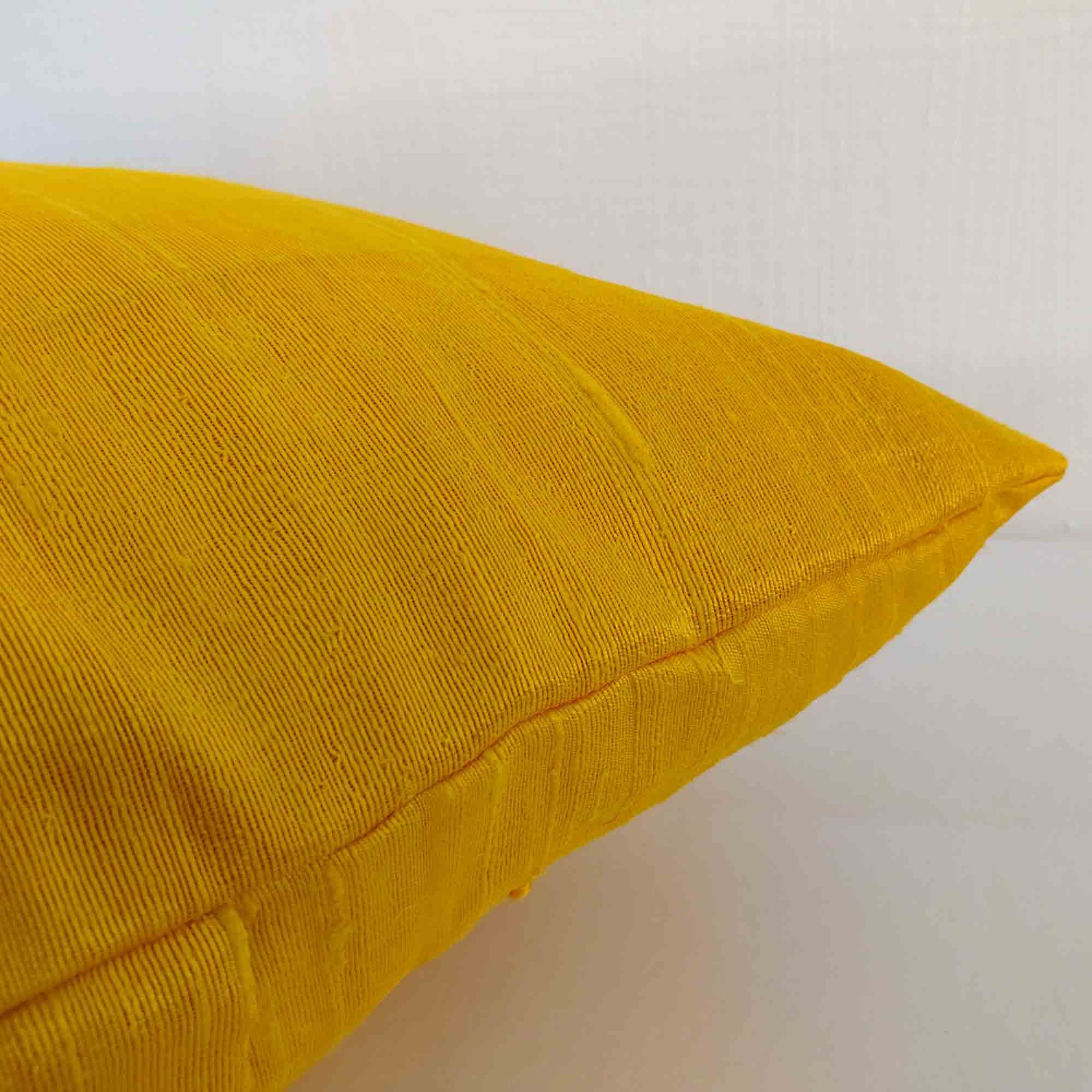 Caribbean blue and yellow colorblock raw silk cushion cover buy online india