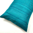 Teal Lumbar Silk Pillow Cover