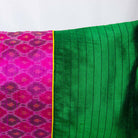 DesiCrafts emerald green and magenta raw silk pillow or cushion cover