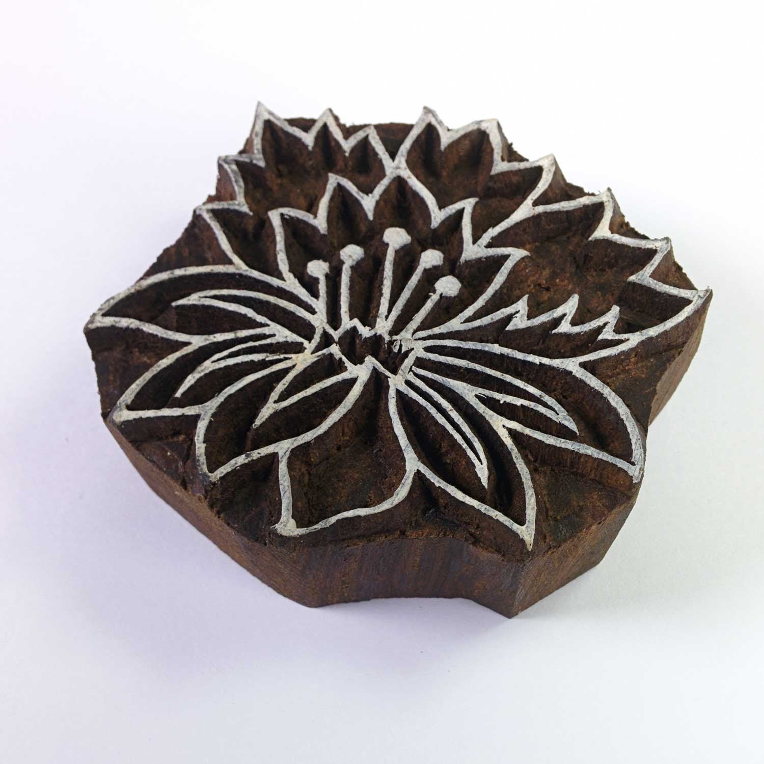 Lilly Flower Wood Block for Textile Printing