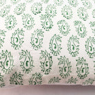 White Green Paisley Print Cotton Cushion Cover