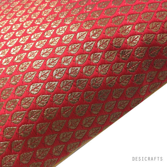 red and gold silk cushion cover