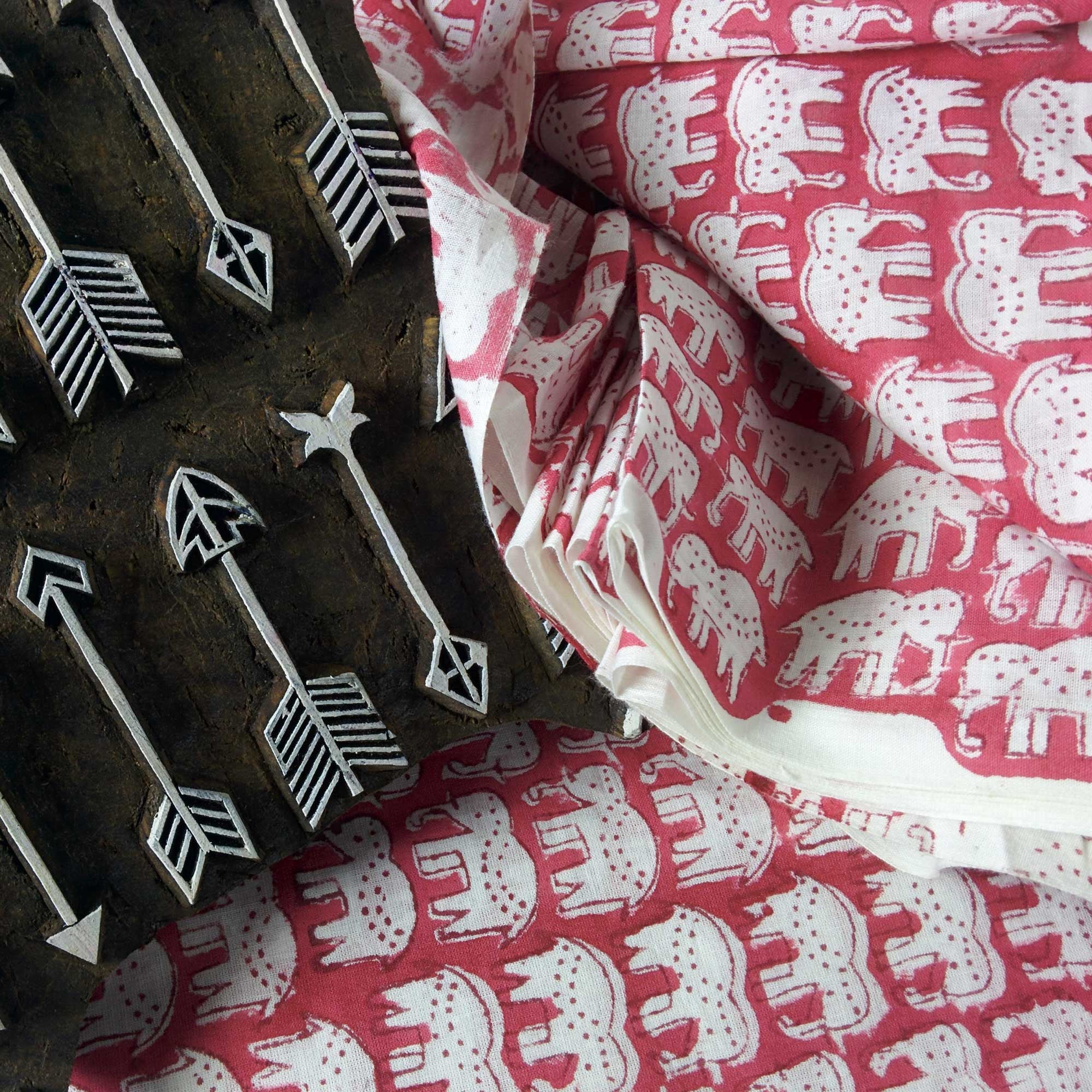 Cute Elephants Soft Cambric Indian Cotton Fabric 