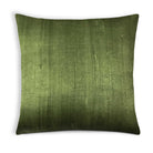 Olive raw silk pillow cover