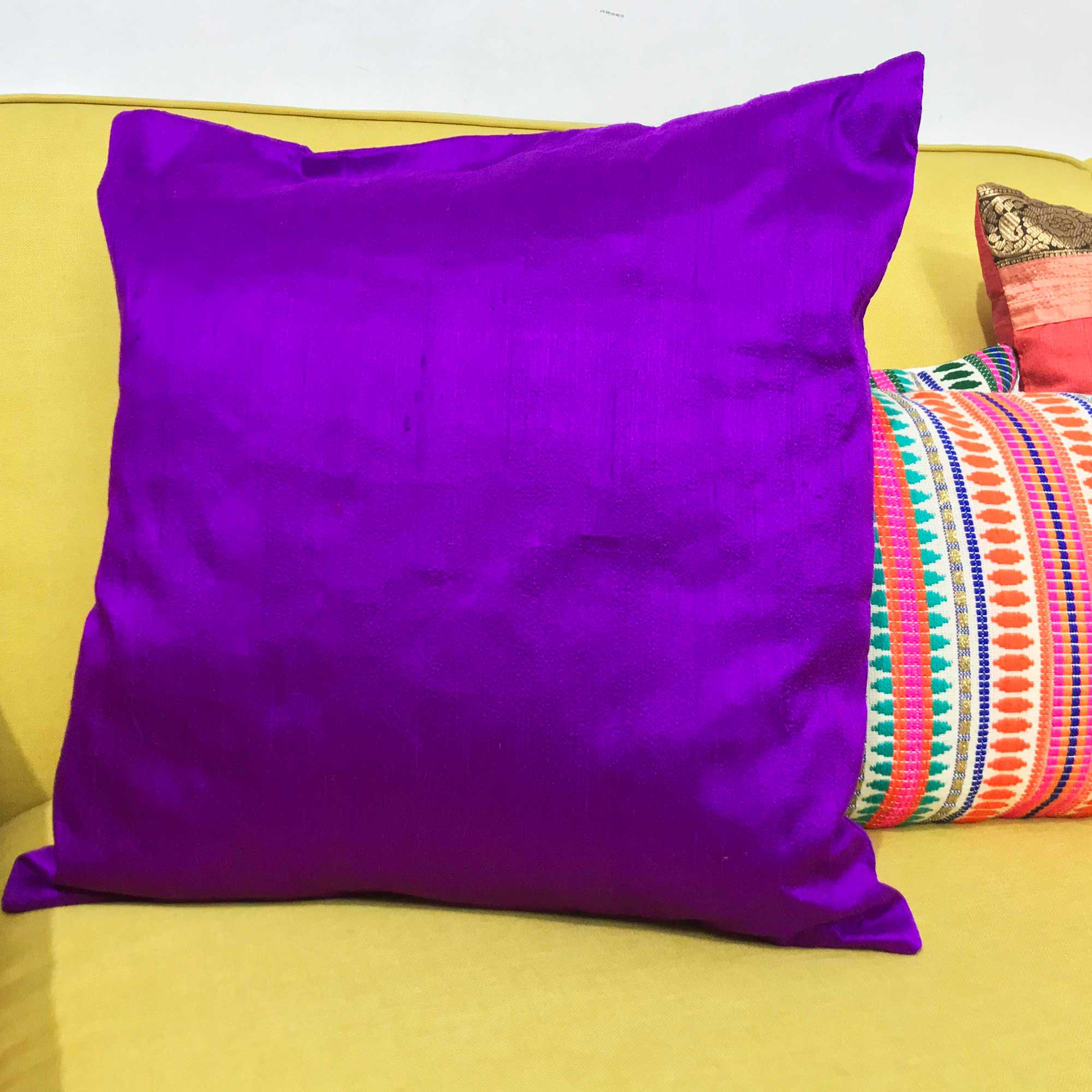 Purple Silk Cushion Cover Buy Online From India