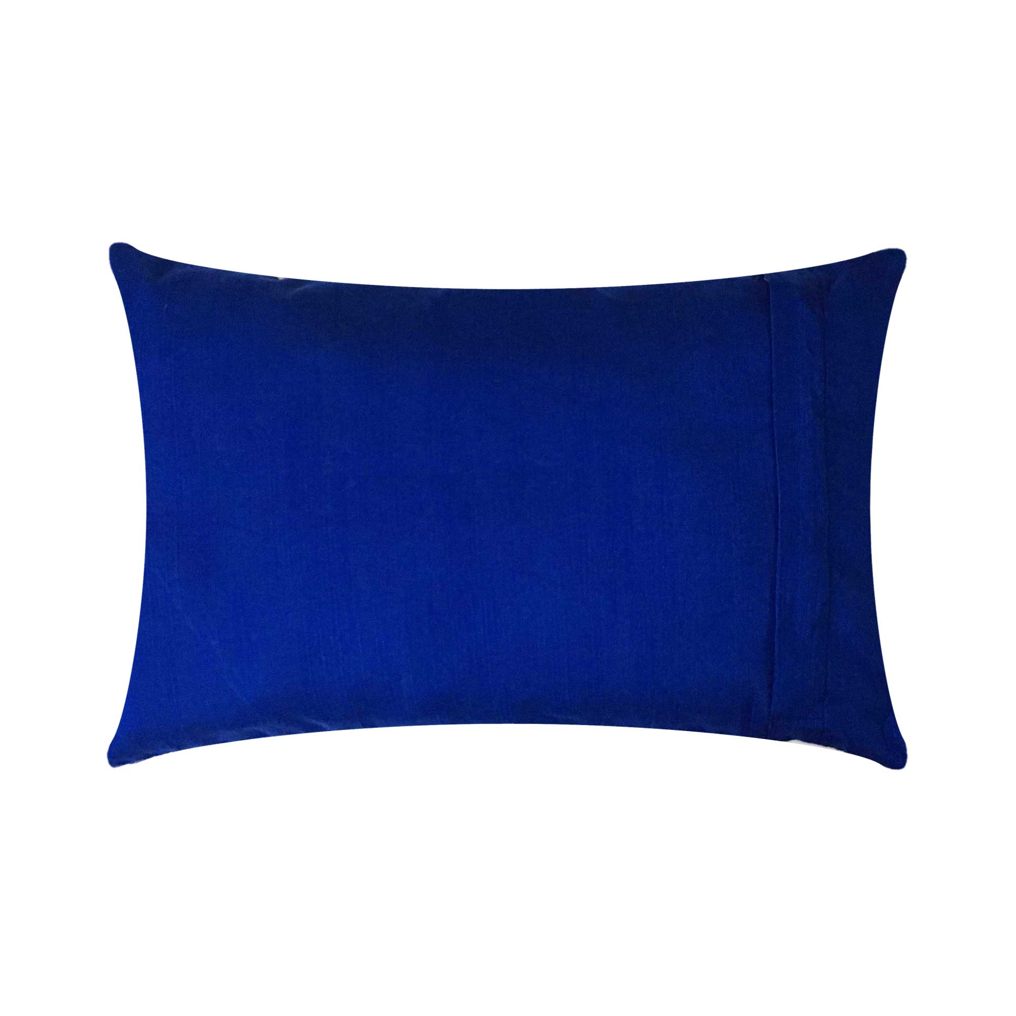 Royal Blue and Gold Sari Silk Lumbar Pillow Cover