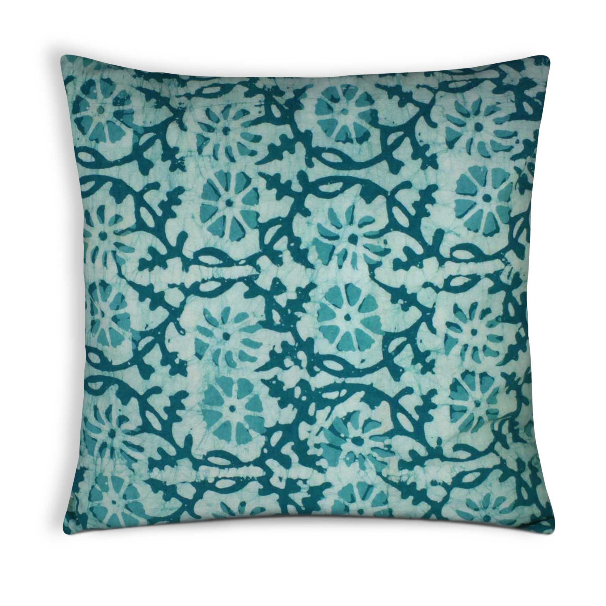 Sea green cotton pillow cover buy online from DesiCrafts