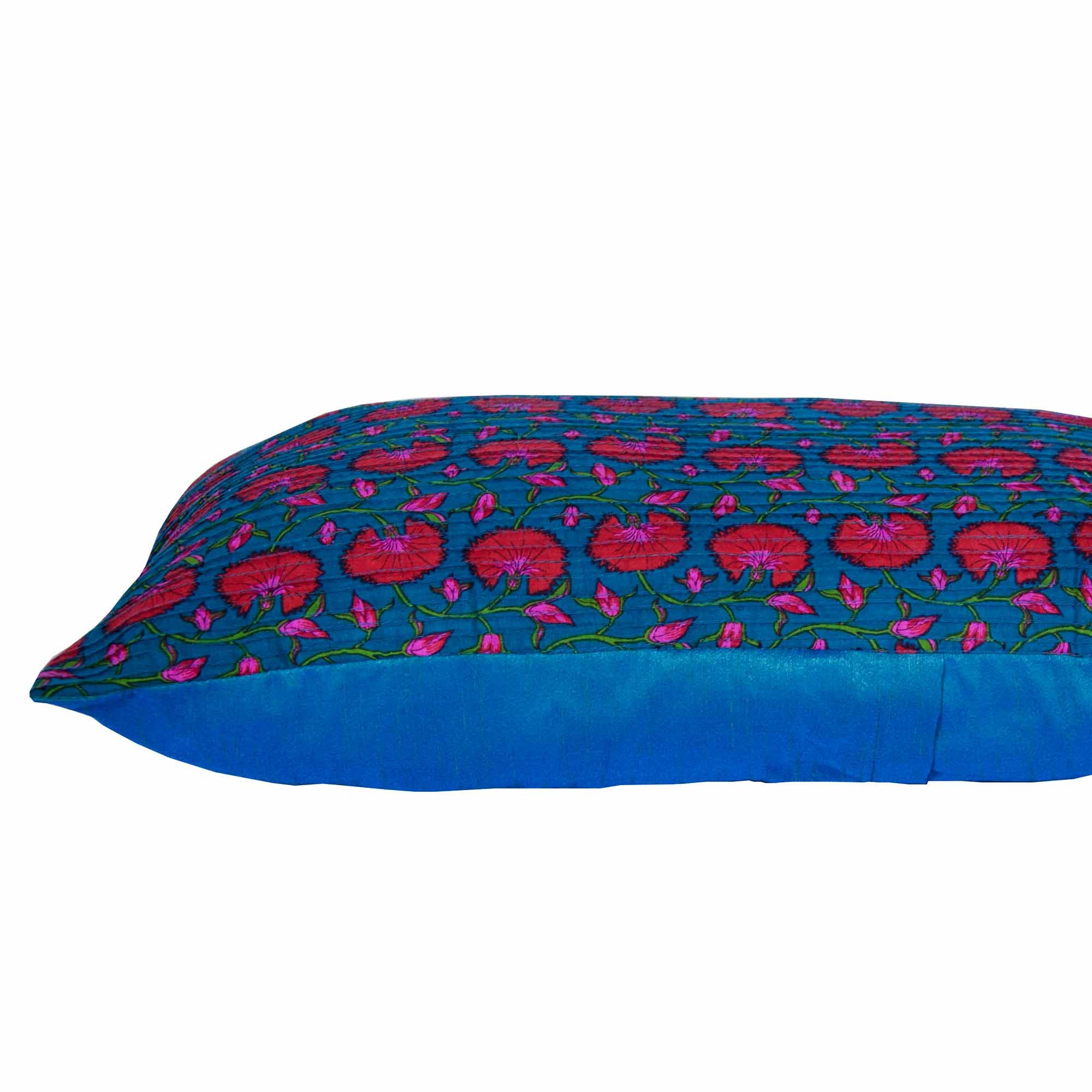 Pintucks teal and lumbar pillow