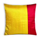 Yellow and red raw silk pillow cover buy online from DesiCrafts